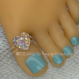 🤍Big Toe Ring Silver and Crystal Hummingbird Custom Hand Made